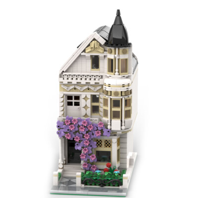 MOC: Town House with Wisteria Plant Interior Modular Building 1943 Pieces