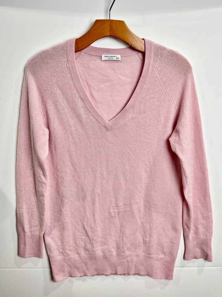 Equipment Femme 100% Cashmere Asher V-Neck Pullover Knit Sweater