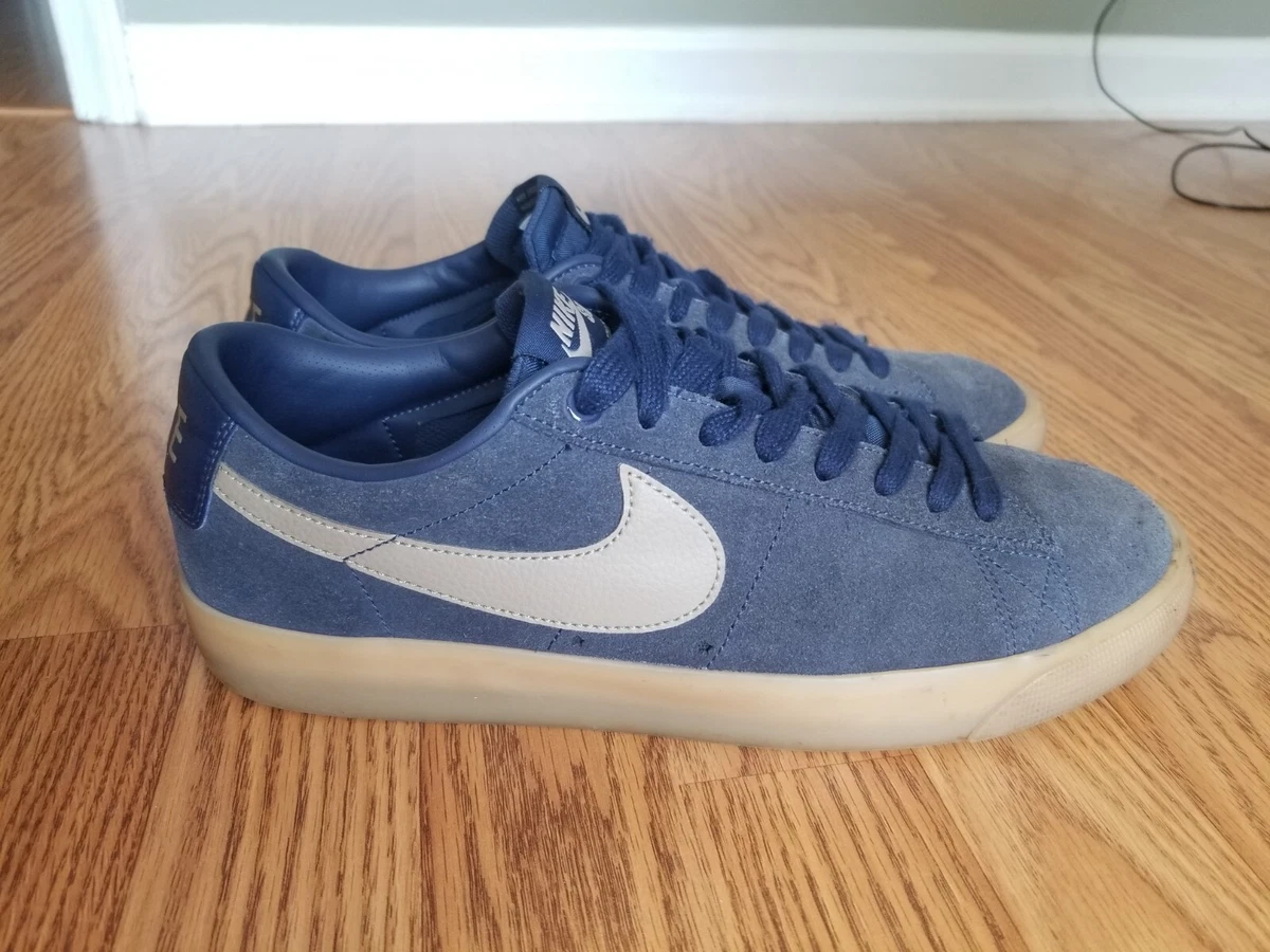 Triumferende lotteri stadig Nike SB Zoom Blazer Low GT Grant Taylor Navy Blue Gum sz 9 Suede Leather  Skate | eBay