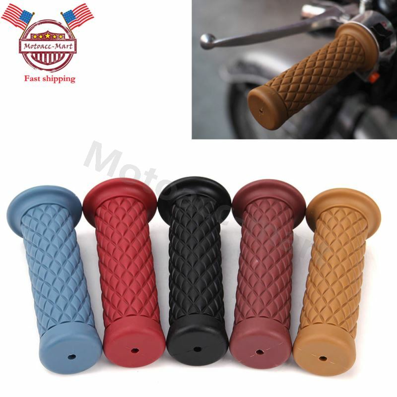 New 2pcs 7/8" 22mm Rubber Handlebar Hand Grip Bar End Motorcycle Bike