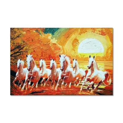 7 Running Horse's Modern Art Abstract Art Canvas Painting For Home ...