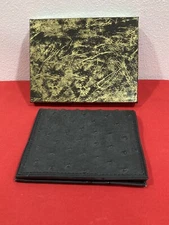 Vintage NEW NOS Men’s Billfold Vitronic BLACK OSTRICH Vinyl WALLET Advertisement