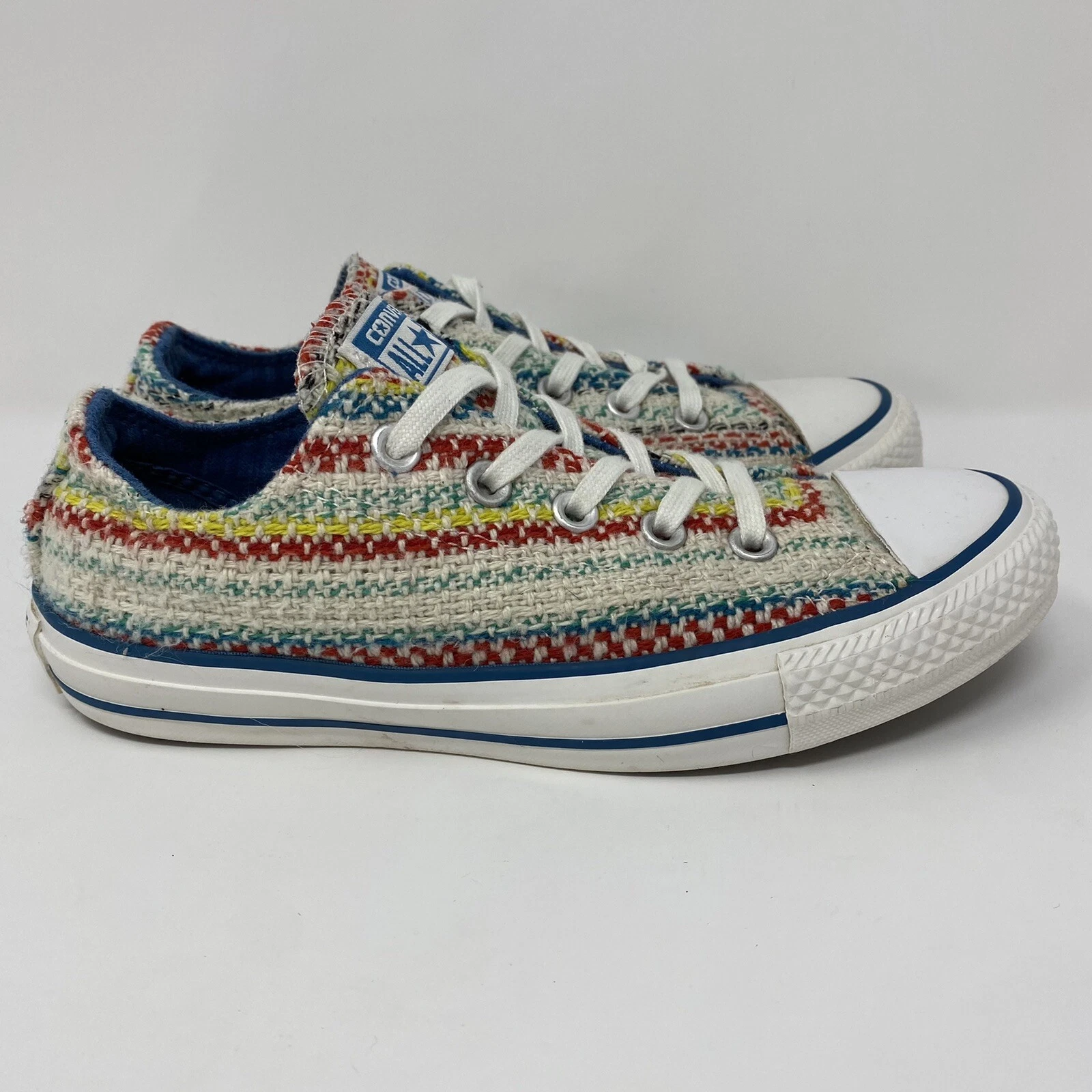 Scarpe Converse All Star donna taglia 6 sneakers basse maglia multicolore tela casual