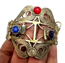 Vintage Moroccan Berber Bracelet Handcrafted Ethnic Bangle with Intricate Design