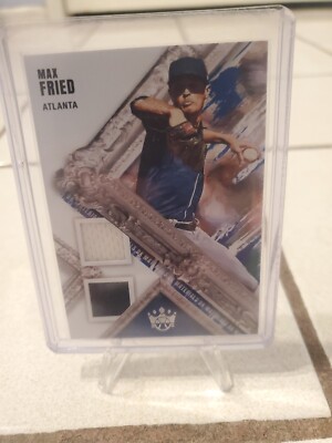 Max Fried 2022 Diamond Kings DK Materials Dual Patch Blue & White Braves