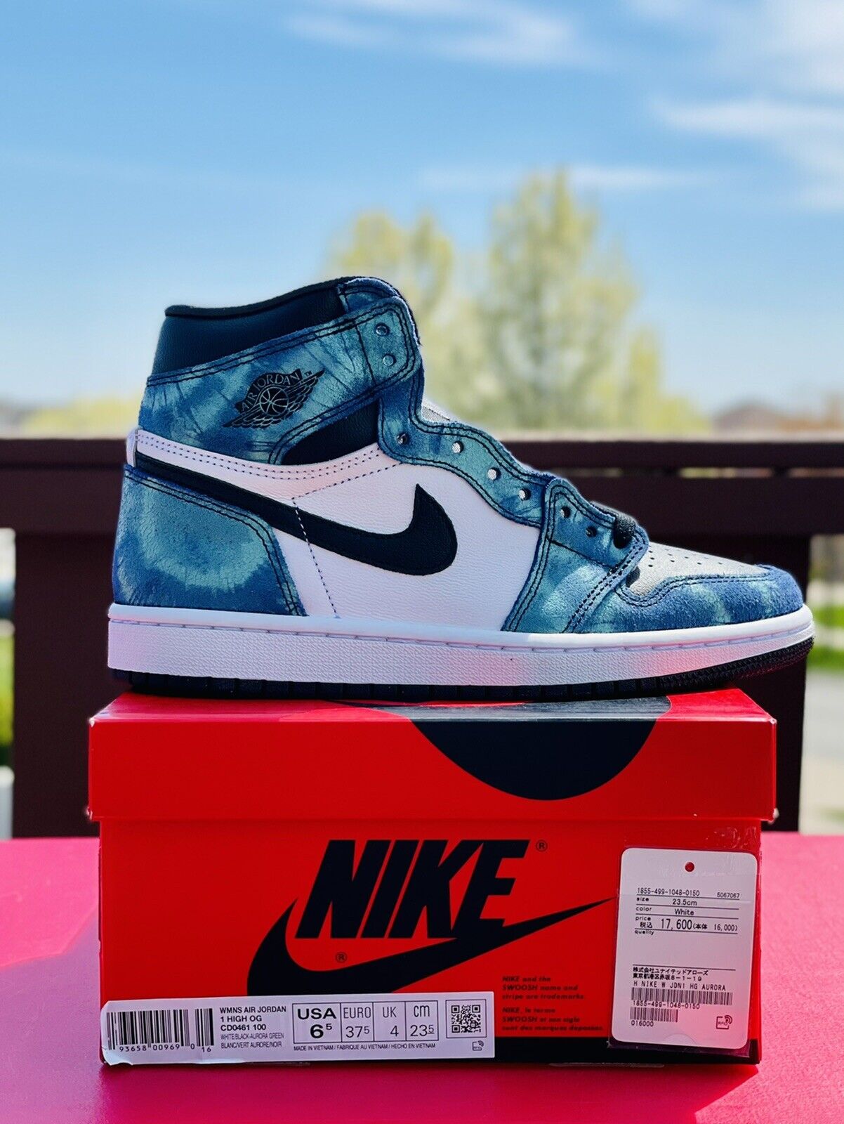 Nike Air Jordan 1 High Tie Dye Aurora Green Women Size 6.5 /GS 5Y