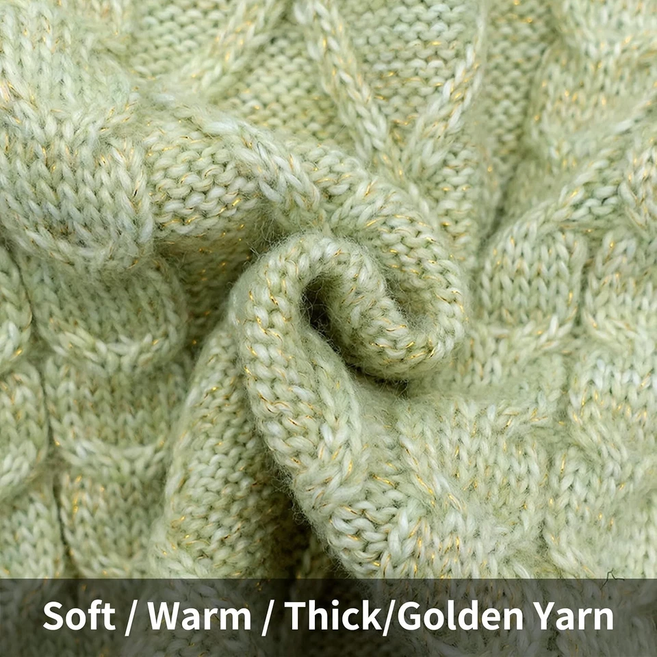 Suéter para Perros KYEESE Invierno Ropa para Perros Pullover Tejido con Hilo Dorado Fino Foto 3 de 4