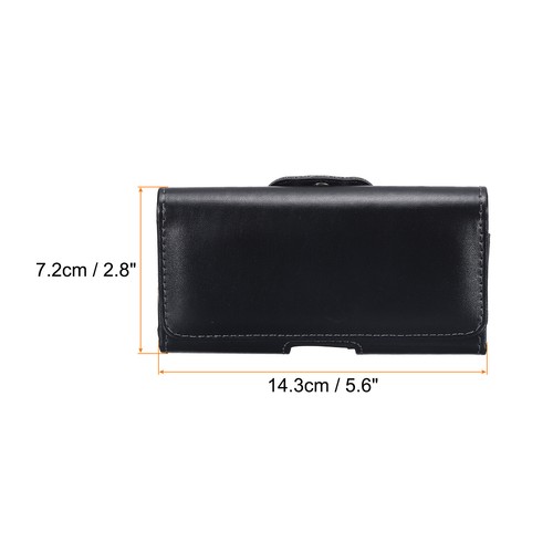 Phone Belt Holder for 4.7" Phone Horizontal Leather Black 5.6"x2.8"x0.5" - Zdjęcie 2 z 7
