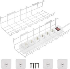 ONVAYA® Kabelkanal Schreibtisch | Weiß | Halterung für einfaches Kabelmanagement