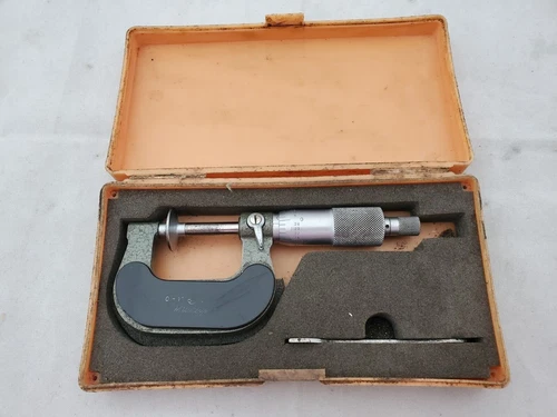 Mitutoyo 123-L25A Disc Micrometer with Tool in Case, 0-1" Ships Free