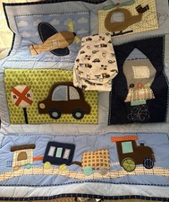 Circo Cars train Helicopter Transportation Quilted Baby Comforter  Sheet New