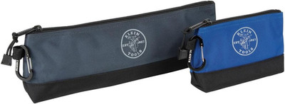 55559 Stand-Up Zipper Bag Tool Pouch with Carabiners, 7-Inch Blue and 14-Inch Gr