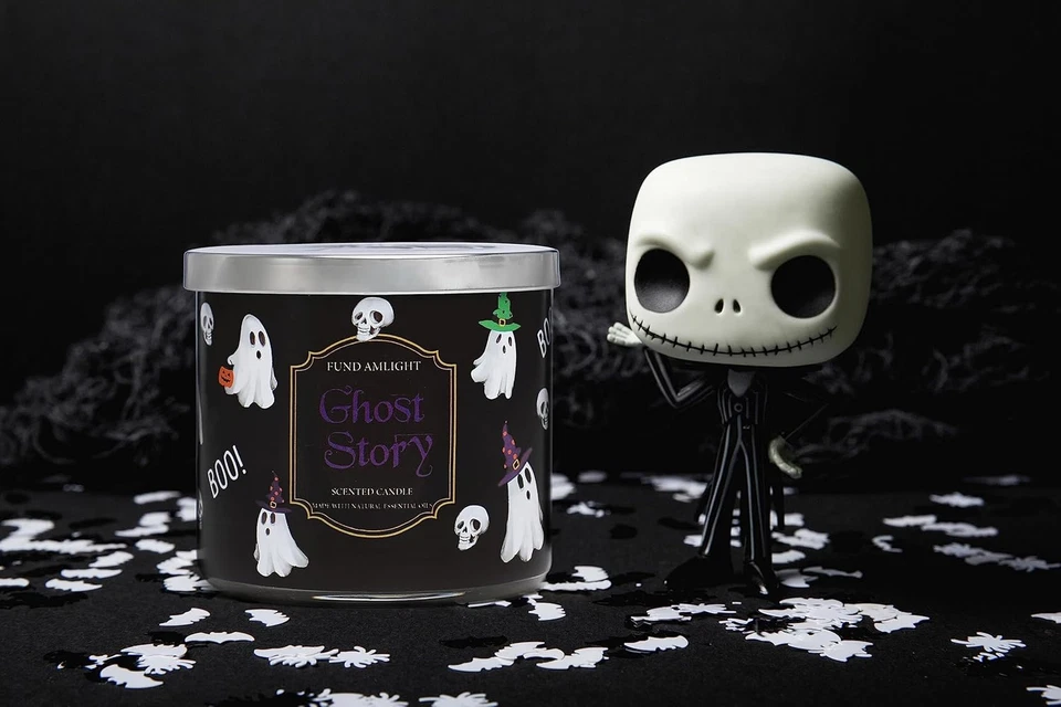 Halloween Candles, Pumpkin Spice Scented Candle for Halloween Ghost Decor, 3 Wic - Image 4 of 4