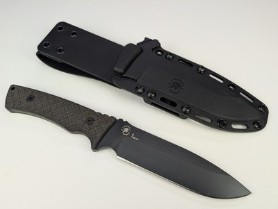 Spartan Blades Damysus Knife - Black Micarta Handle 1095 Cro-Van Blade + Sheath