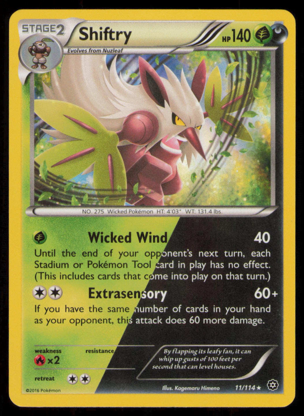 Shiftry 11/114 Holo Rare Steam Siege Pokemon Holo Near Mint