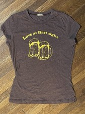 Vintage Gadzooks Brand Love at first site Brown Baby Tee