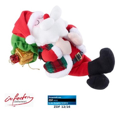 infactory Schlafender Weihnachtsmann mit Atem-Bewegungen und Schnarch-Geräuschen
