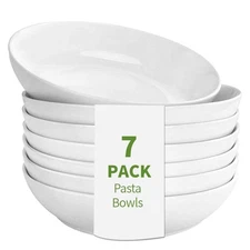 Best DeeCoo 7 Pack Porcelain Pasta Bowls Ceramic , Large Serving Bowl, Wide and