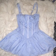 Baby Blue Mini Dress With Lace And Corset  From Windsor Size M