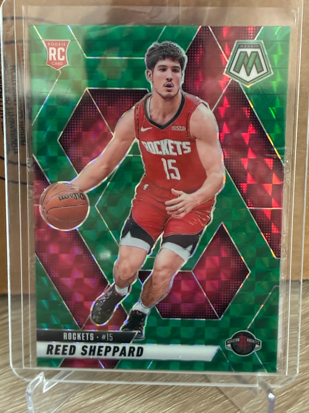 2024-25 Panini Mosaic - Rookies Reed Sheppard #249 Green Mosaic Prizm (RC)