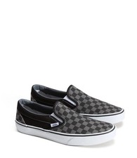  Scarpe Sneakers Unisex Vans Classic Slip-On Checkerboard Grigio 