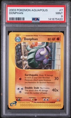 2003 POKEMON AQUAPOLIS #7 DONPHAN PSA 9