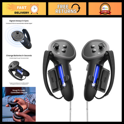 Non-Slip Controller Grips for Oculus Quest 3/3S - Upgraded Handle Covers & Batte