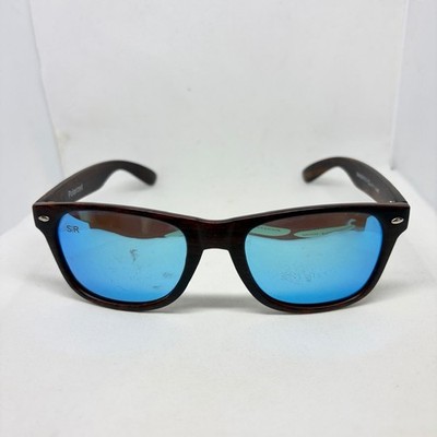 Shady Rays Sunglasses Classic Timber Brown Square C-5080 Polarized Blue Lens