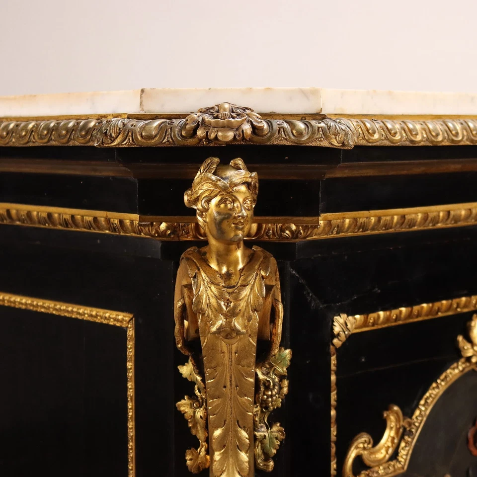 Antiguo Armario Napoleón III Georges Monbro Caoba Ébano Foto 4 de 4