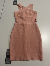 Guess Marciano Maiya Bandage stretch Bodycon Dress Sand Rose Xs