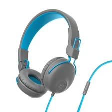 JLab Audio Studio Wired On-Ear Cloudfoam Headphones w/ Track Control Mic - BLUE
