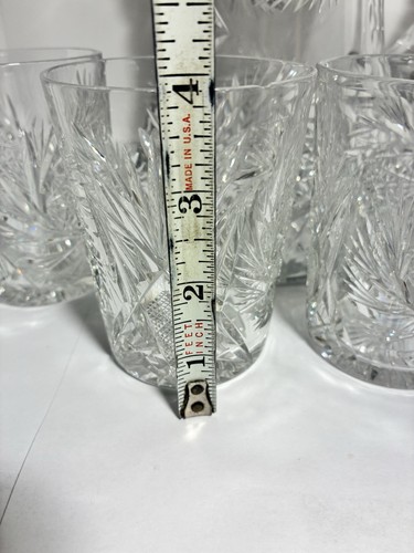 Fabulous Vintage Brilliant Cut Crystal Glass Pitcher Pinwheel & 5 Glasses - Picture 14 of 22