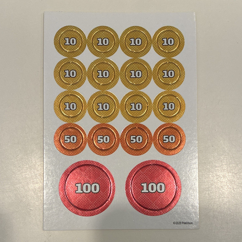 Pokémon 2020 Damage Counter Stickers 10/50/100 English Gold Orange Red