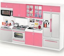Doll Kitchen Playset for Kids, My Modern Mini Kitchen House Furniture Pretend Pl