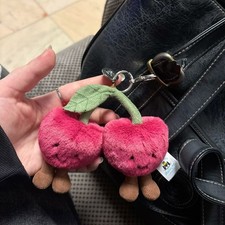 Jellycat Amuseables Cherries Bag Charm Keychain Plush Cute Doll Toy Gift NWT