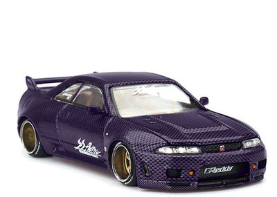 Mini GT KAIDO 1/64 NISSAN SKYLINE GTR R34 Active Carbon Die Cast Model -PURPLE-