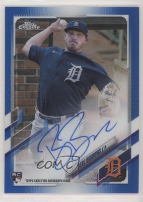 2021 Topps Chrome Rookie Blue Wave Refractor 44/150 Beau Burrows Auto RC 0m4q