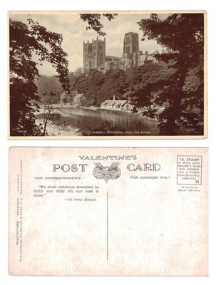 Postkarte - Durham Kathedrale von den Banken UNBESPIELT