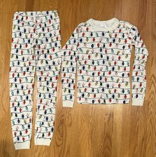 Hanna Andersson Christmas Holiday Lights pajamas kids boy girl size 12 150 cm
