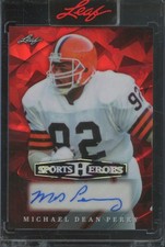 2026 Leaf Sports Heroes Red Crystal Michael Dean Perry 1/1 Auto