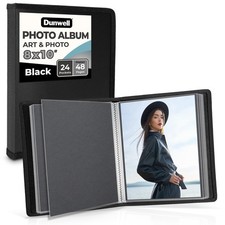 Dunwell Photo Album 8x10 Black with Mounting 8x10" w/ BLK Paper, Black