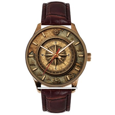 Vintage Compass Navigation Watch Collectible Gift Explorer Map for Adventurers