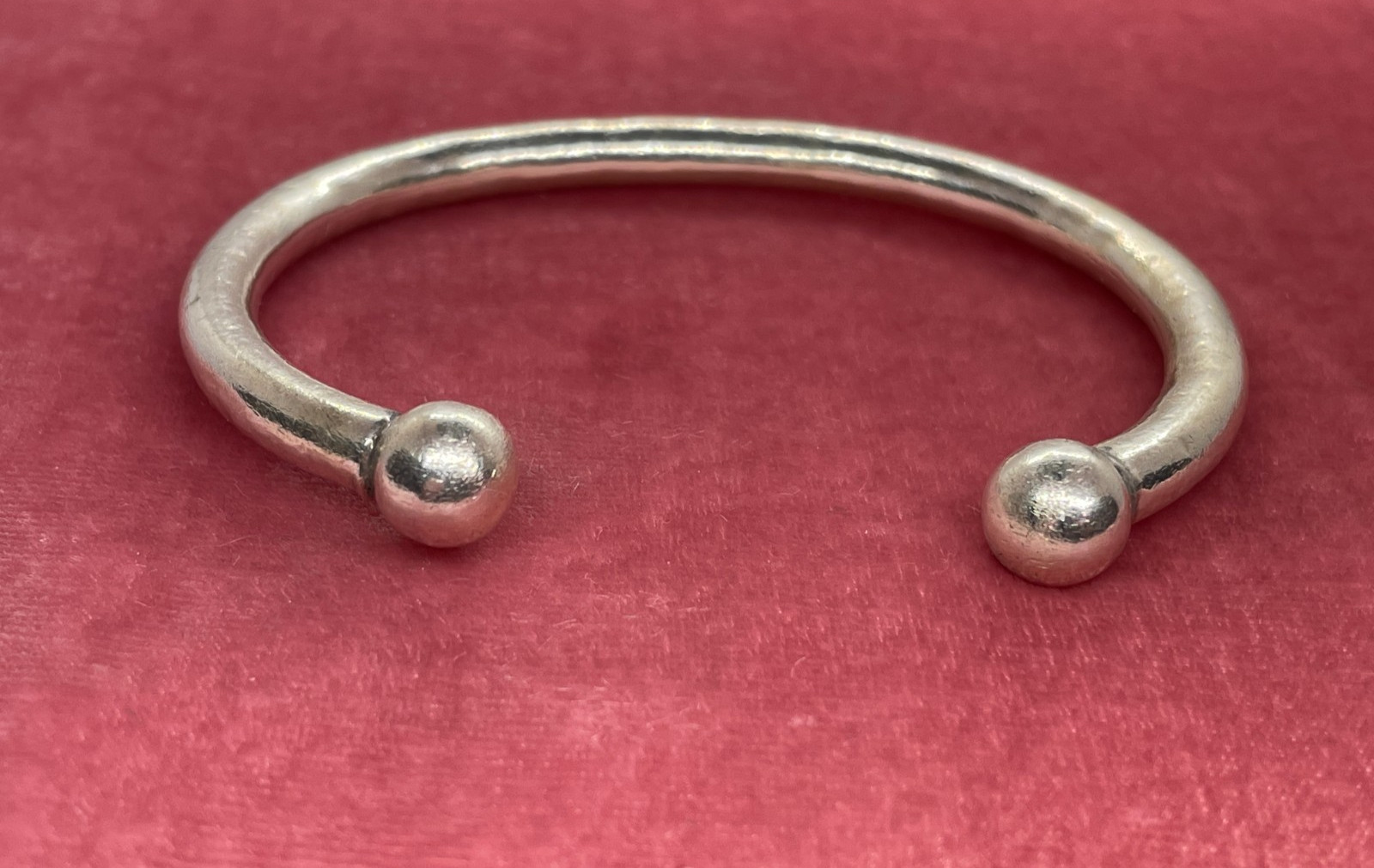 SOLID STERLING SILVER BANGLE BRACELET 30.2G VINTA… - image 1