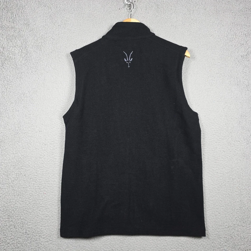 Ibex Men Sweater Vest Size L Black Scout Jura Regular Fit Merino Wool Full Zip - Image 3 of 4