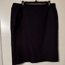 Sag Harbor Blue Solid Straight Pencil Skirt Knee Length Zip Accent Size 16