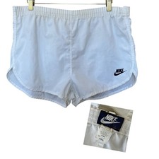 Vintage Nike Blue Label Training Shorts Mens Large White 80s Athletic Gym Fit