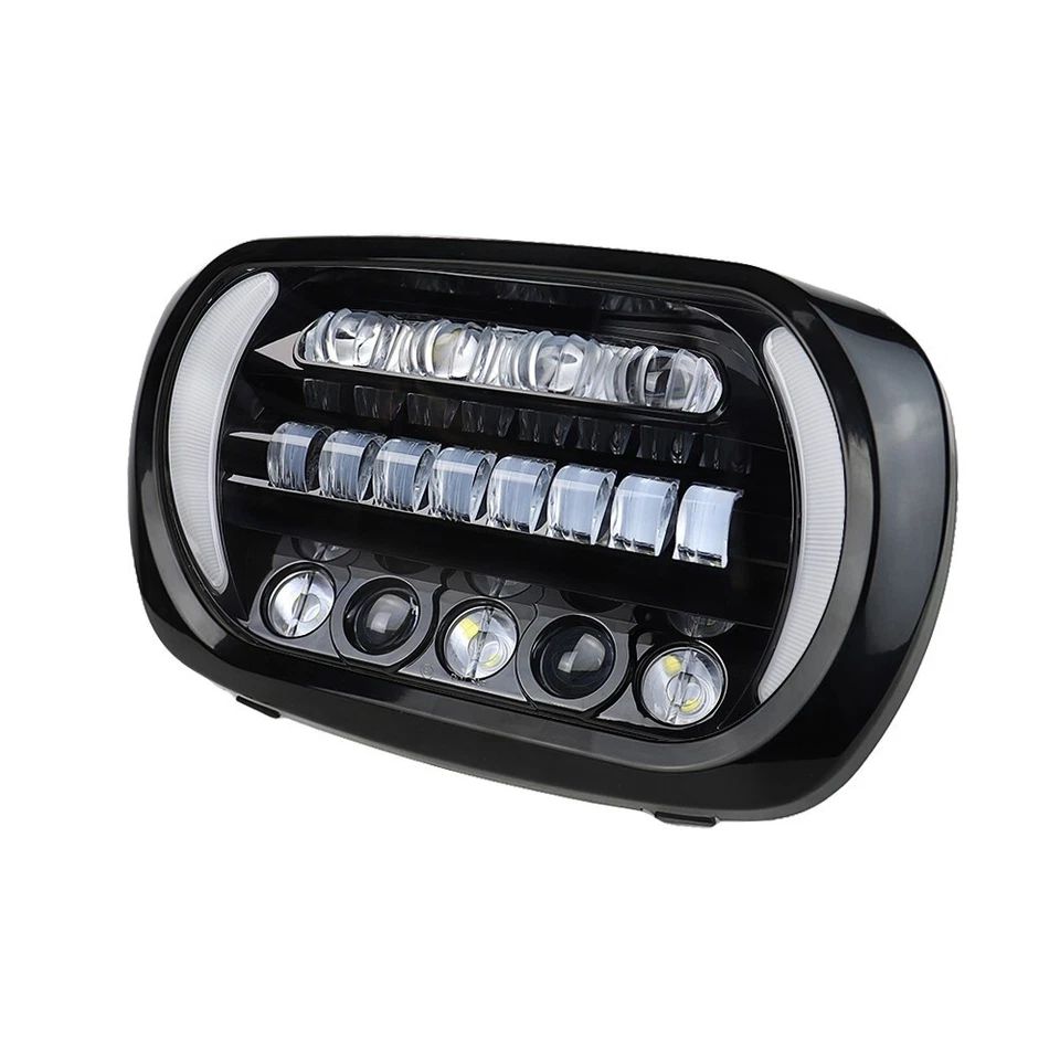 Faros LED dobles luces de señal de giro DRL alto/bajo para Harley Road Glide 1998-2013 Foto 4 de 4