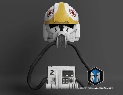 Clone Pilot Helmet + Chestbox Phase 2 Life Size | 3D Cosplay Prop DIY Star Wars