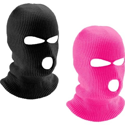 Balaclava Sturmmaske 2er Set 3-Loch Gestrickt Ski Motorrad Fahrrad Schutz
