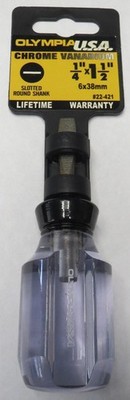 Olympia 22-421 1/4'' x 1-1/2'' Slotted Round Shank Screwdriver USA